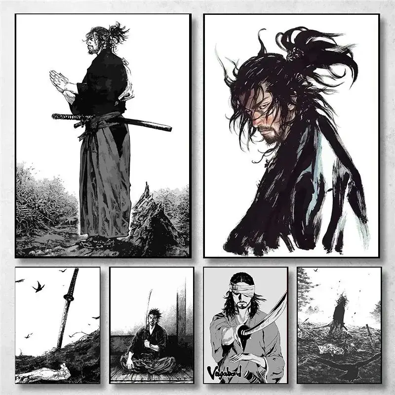 Vintage Fashion Wall Art - Vintage Japanese Anime Wall Art Miyamoto