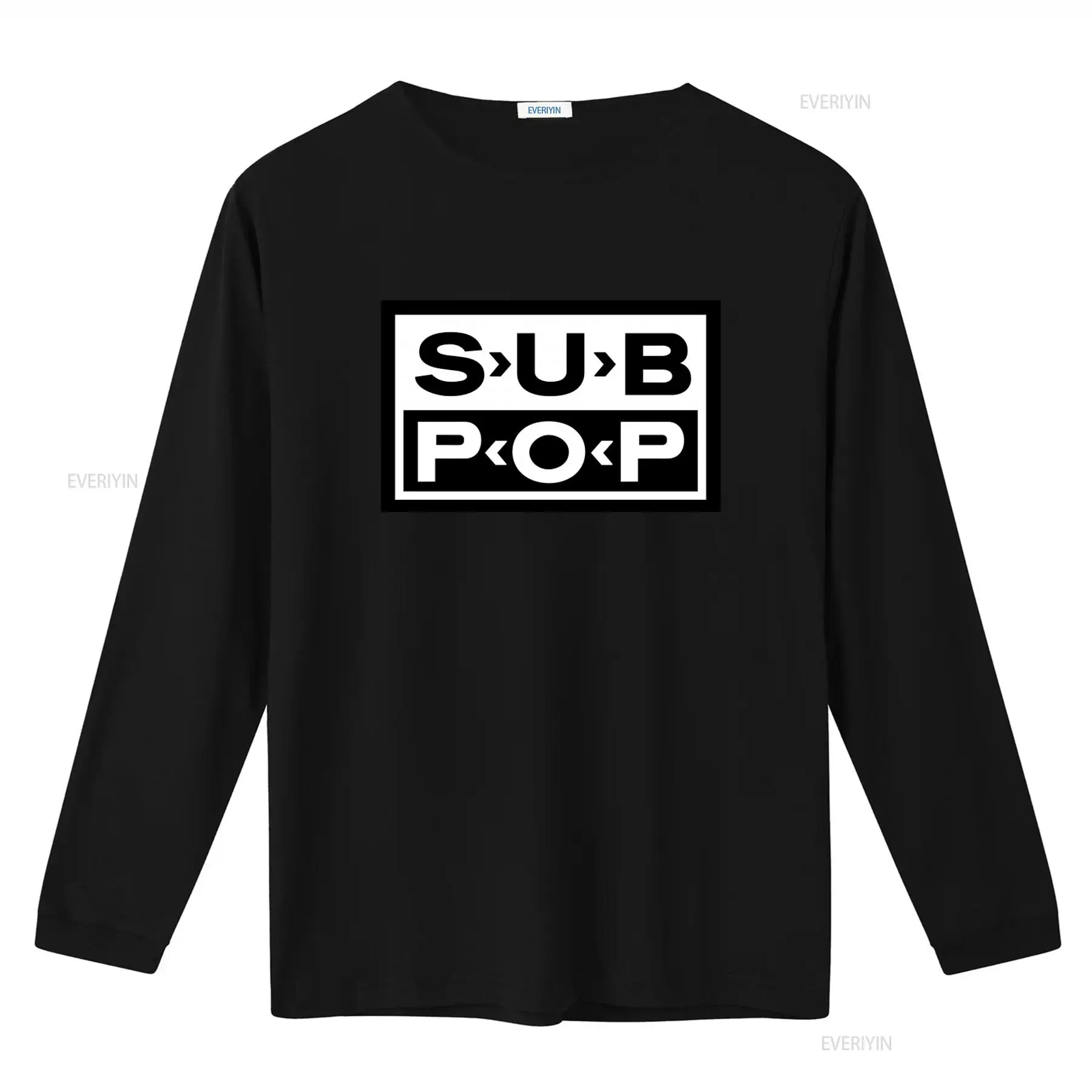Sub Pop Logo T Shirt Black wit - Vintage Fashion Logo ulasan dan harga