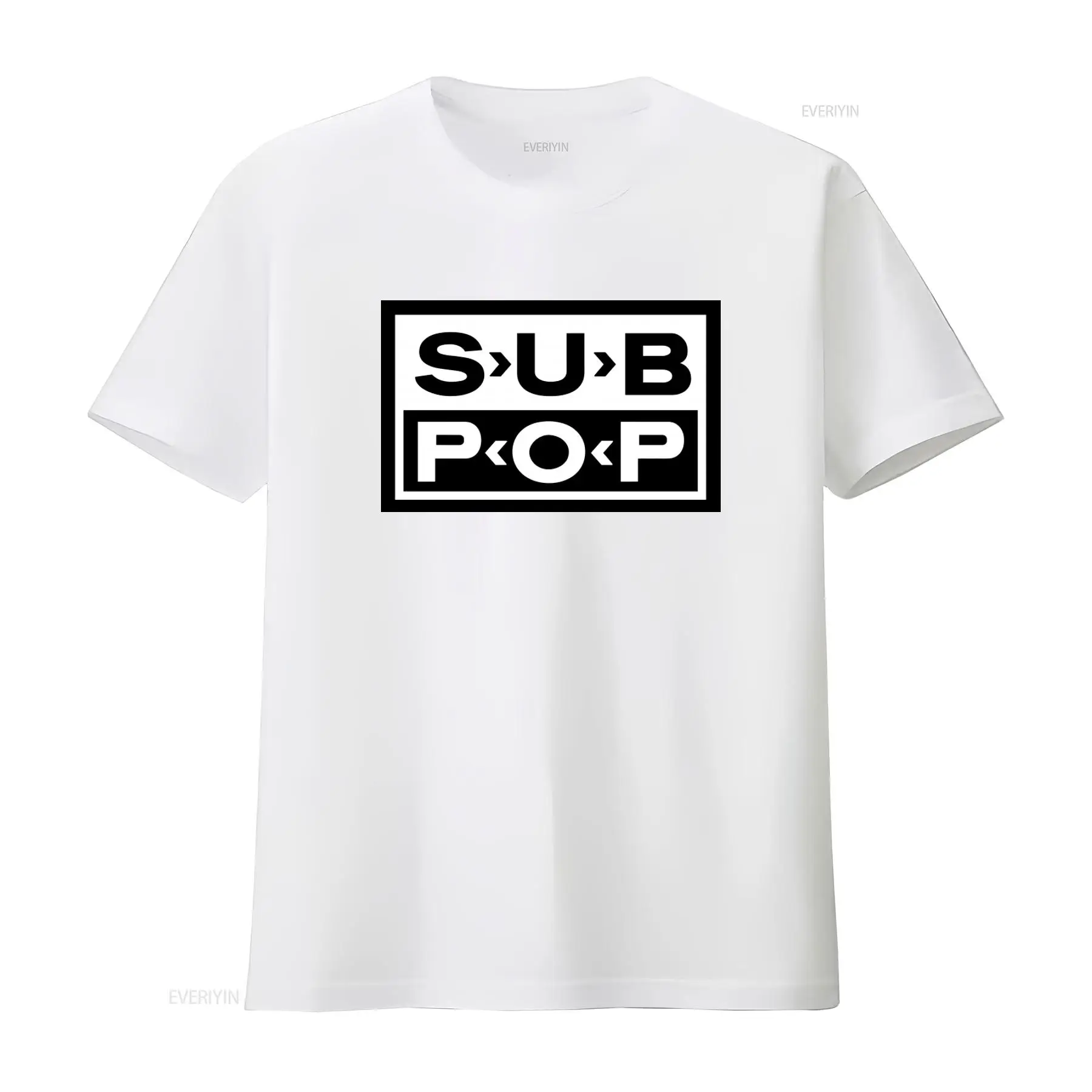 Sub Pop Logo T Shirt Black wit - Vintage Fashion Logo ulasan dan harga