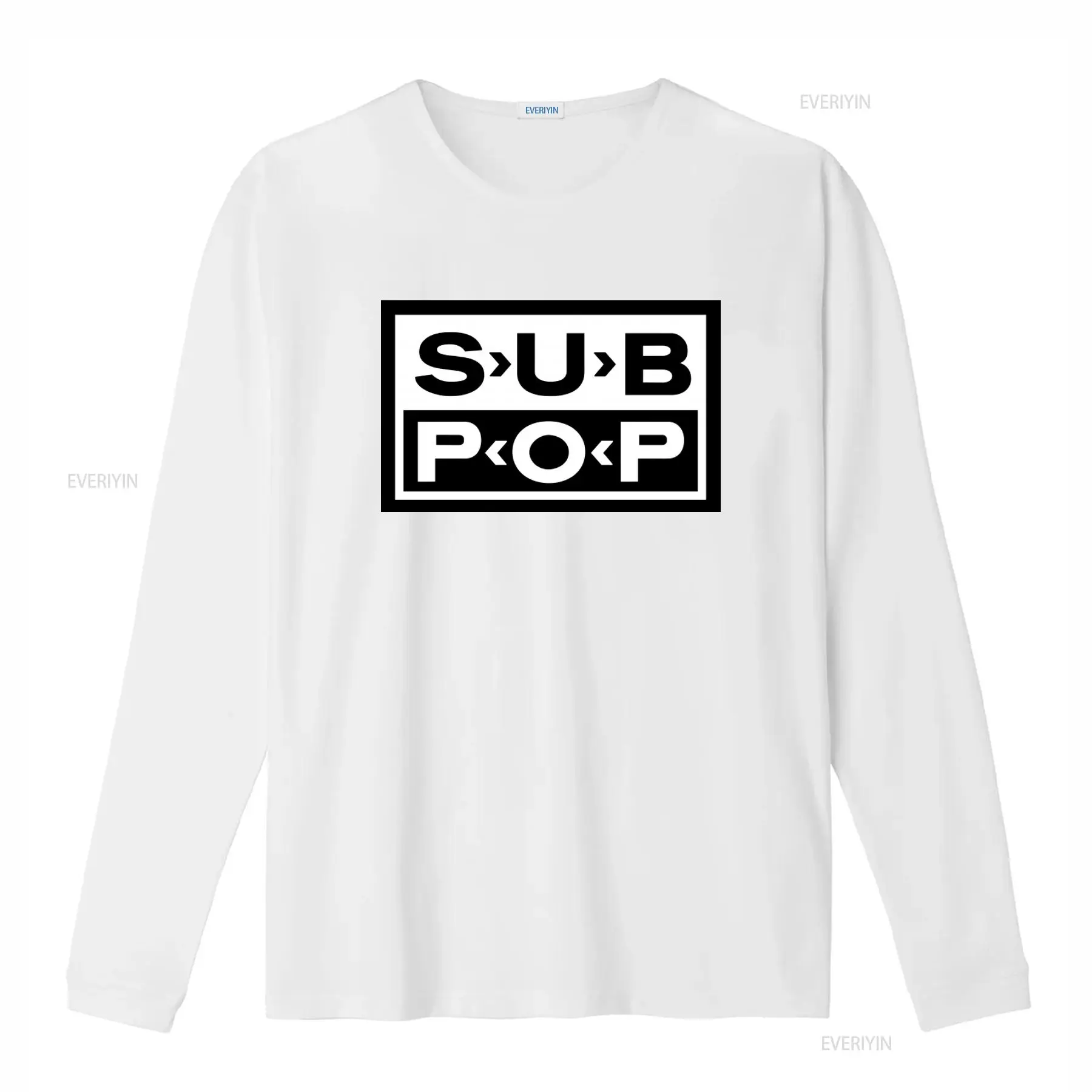 Sub Pop Logo T Shirt Black wit - Vintage Fashion Logo ulasan dan harga