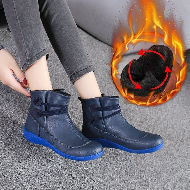 Women Vintage Round Toe PU Lea - Vintage Fashion Plus Size ulasan dan harga