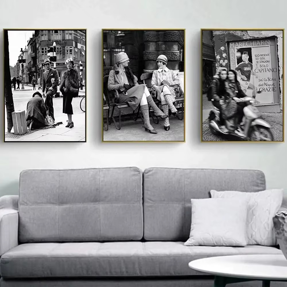 Fashion Black And White Vintag - Vintage Fashion Art ulasan dan harga