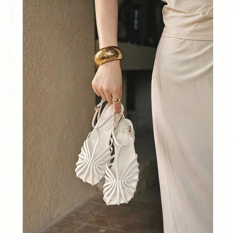 French-style Vintage Woven Toe - Vintage Fashion Heels ulasan dan harga