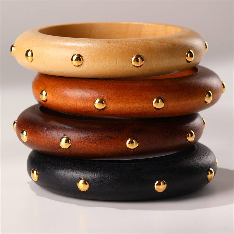 1/4pcs/set  Multi-Color Wooden - Vintage Fashion Look ulasan dan harga