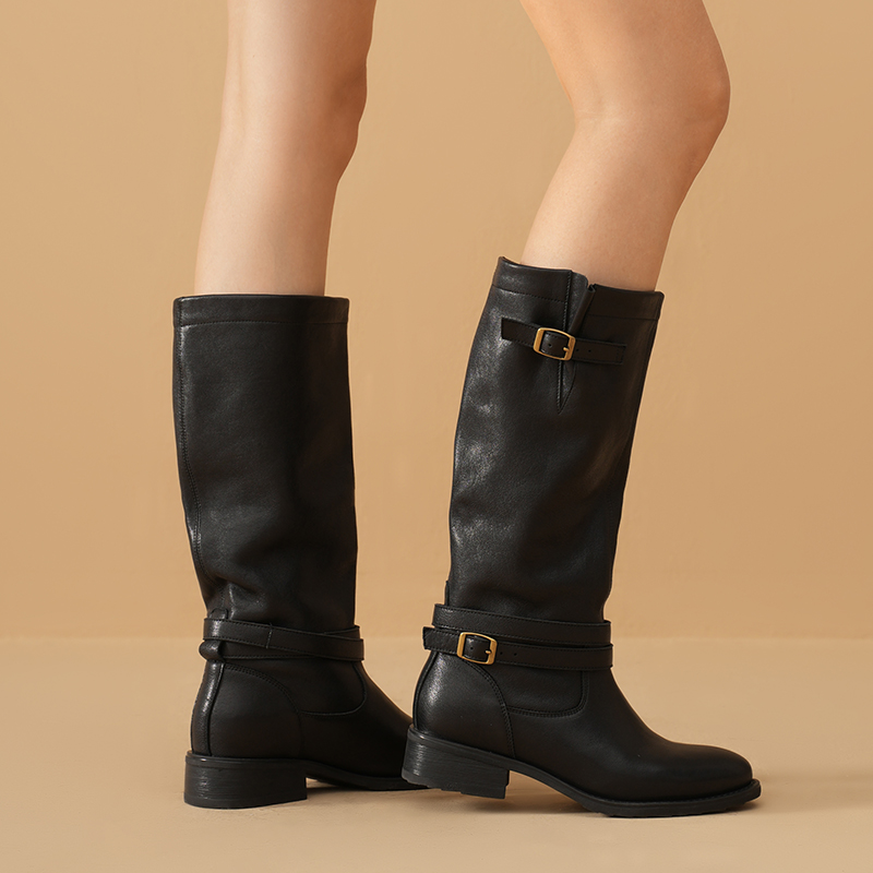 BEAUTODAY Long Boots Women She - Vintage Fashion Heels ulasan dan harga