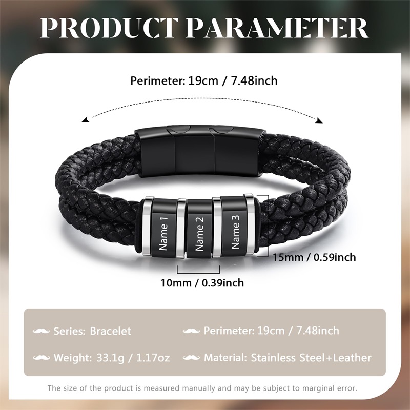 Personalized Bracelets for Men - Vintage Fashion Names ulasan dan harga