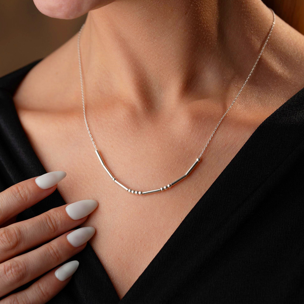 Personalized Morse Code Neckla - Vintage Fashion Names ulasan dan harga