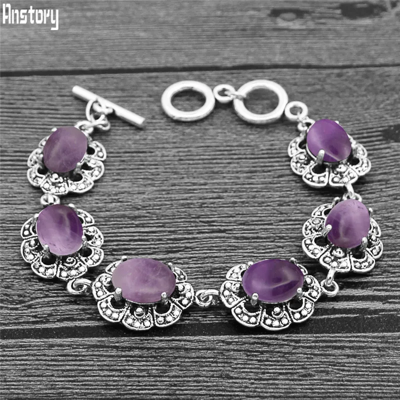 Oval Amethysts Bracelet Plum F - Vintage Fashion Look ulasan dan harga