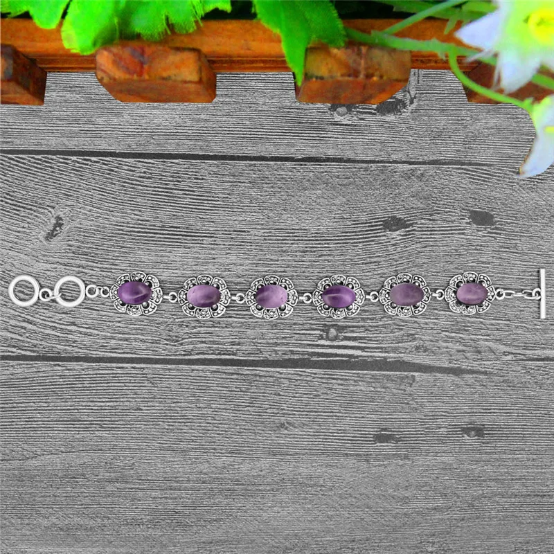 Oval Amethysts Bracelet Plum F - Vintage Fashion Look ulasan dan harga