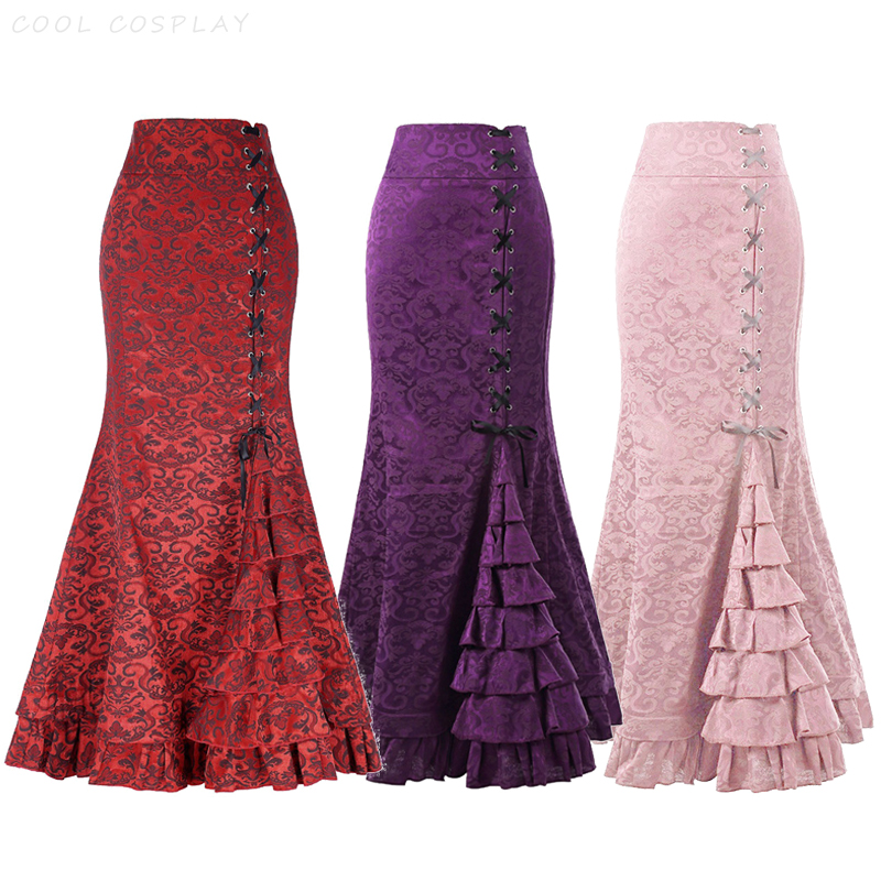 Long Skirts Women Punk Fish Ta - Vintage Victorian Fashion ulasan dan harga