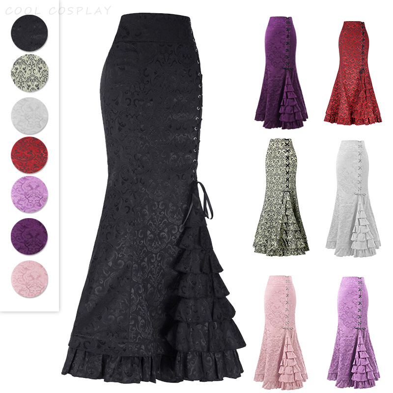 Long Skirts Women Punk Fish Ta - Vintage Victorian Fashion ulasan dan harga