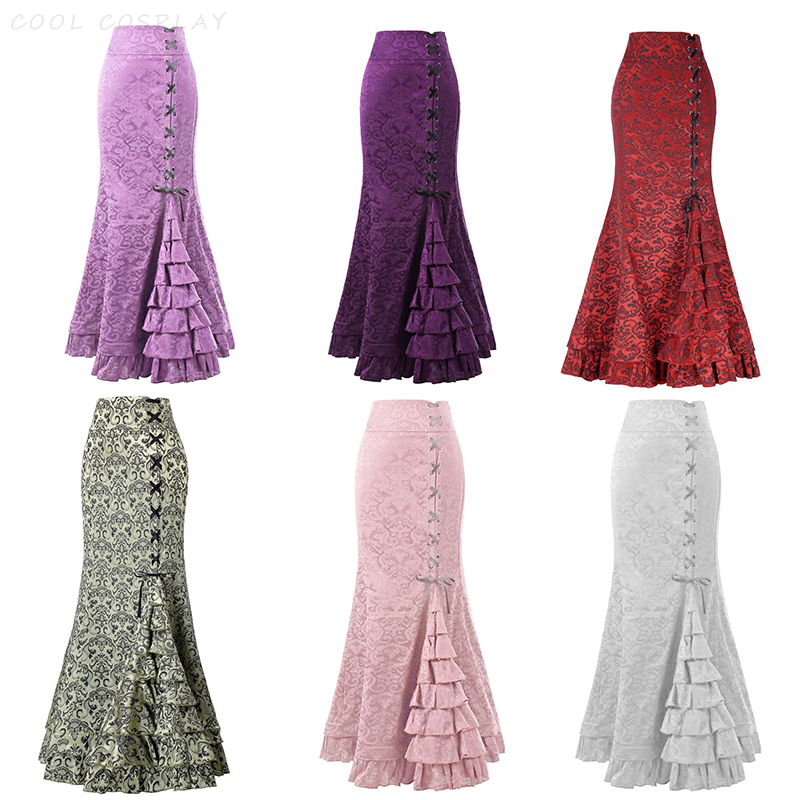 Long Skirts Women Punk Fish Ta - Vintage Victorian Fashion ulasan dan harga