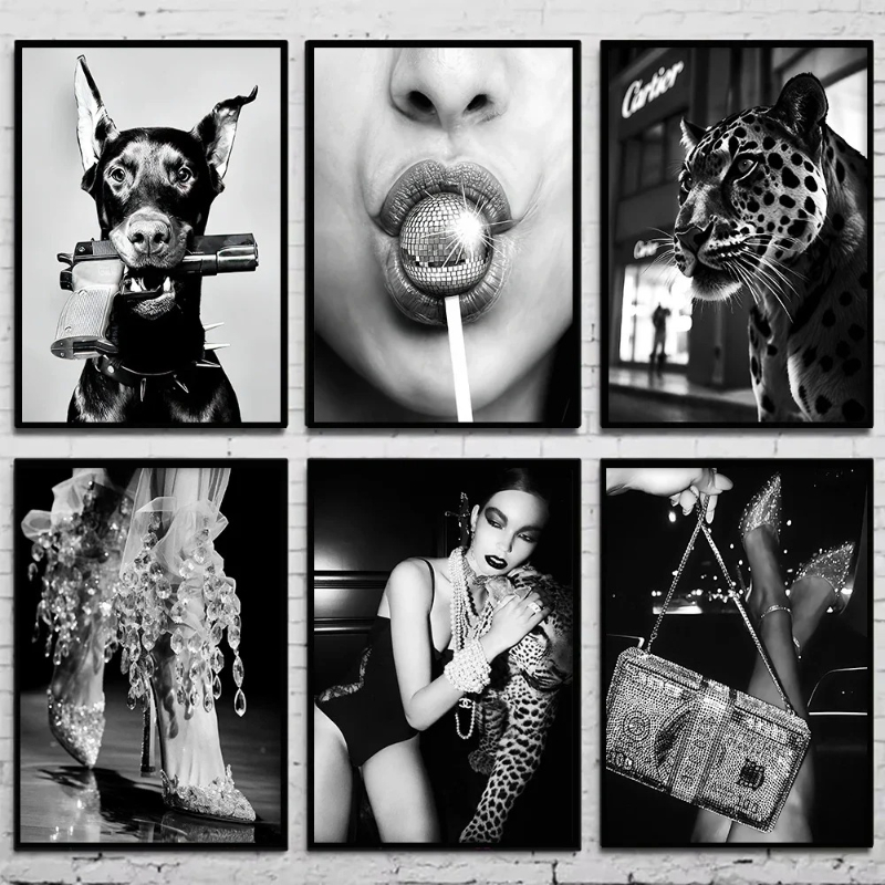 Black and White Fashion Vintag - Vintage Fashion Art ulasan dan harga