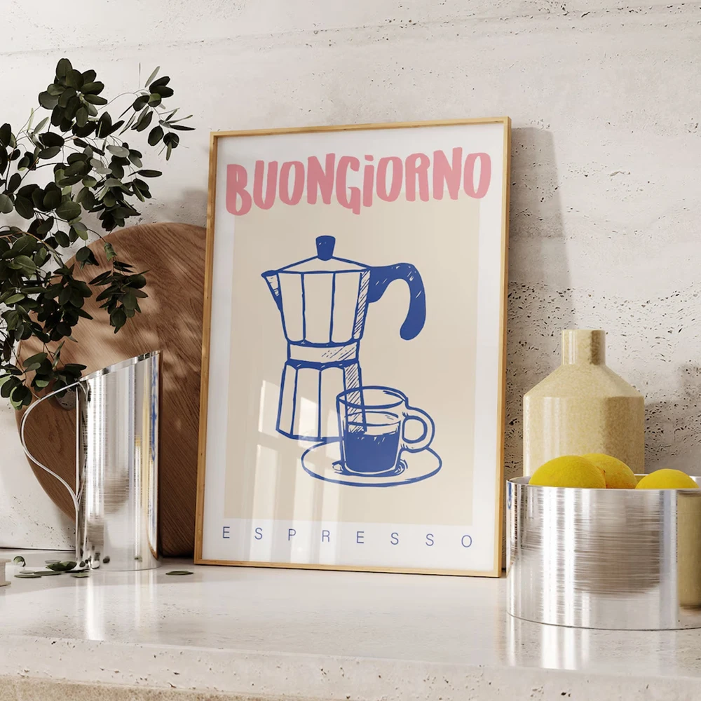 Modern Coffee Espresso Wall Ar - Vintage Fashion Wall Art ulasan dan harga