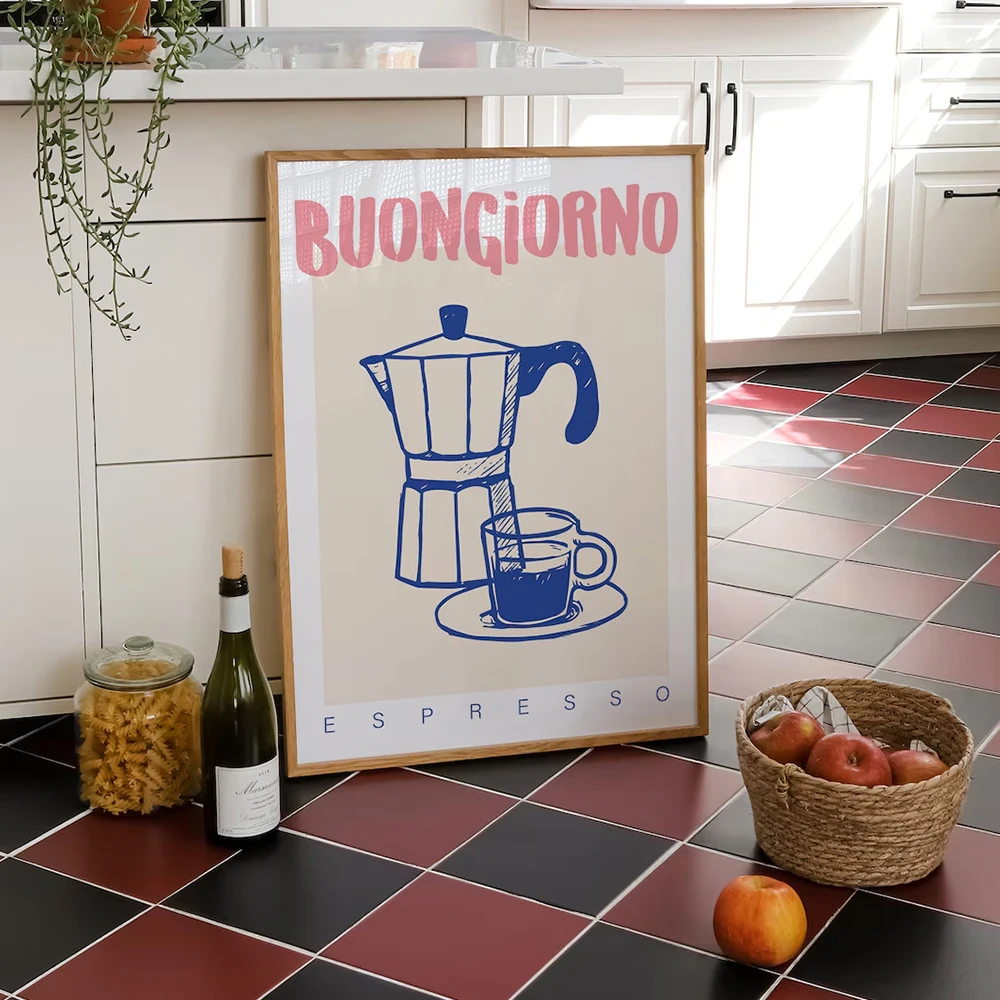 Modern Coffee Espresso Wall Ar - Vintage Fashion Wall Art ulasan dan harga
