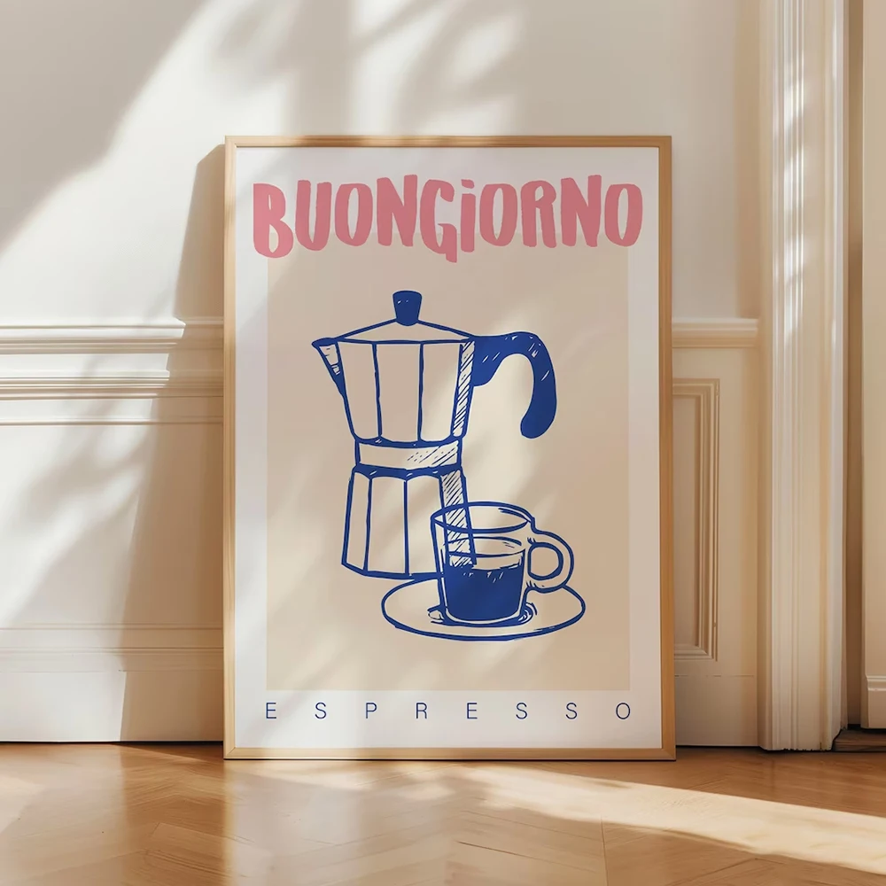 Modern Coffee Espresso Wall Ar - Vintage Fashion Wall Art ulasan dan harga