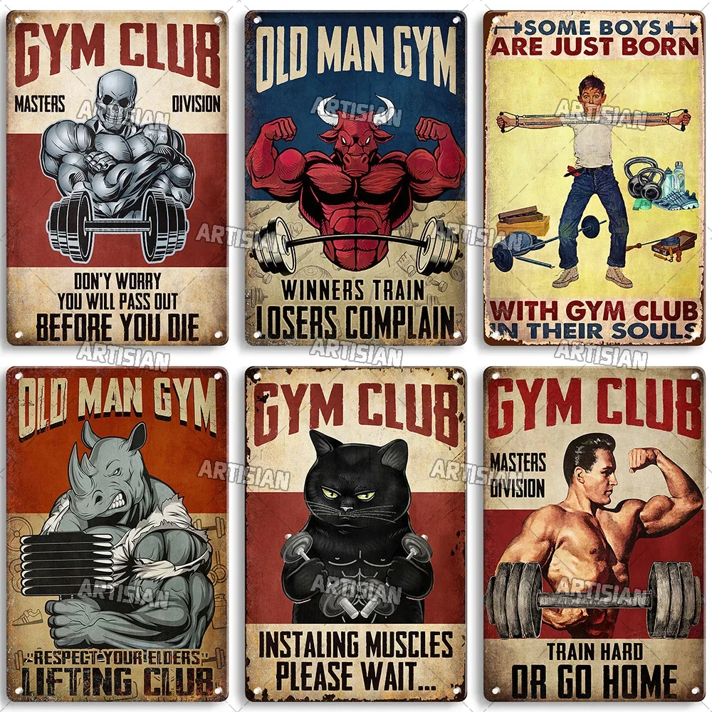 Old Man Gym Club Inspirational - Vintage Fashion Wall Art ulasan dan harga
