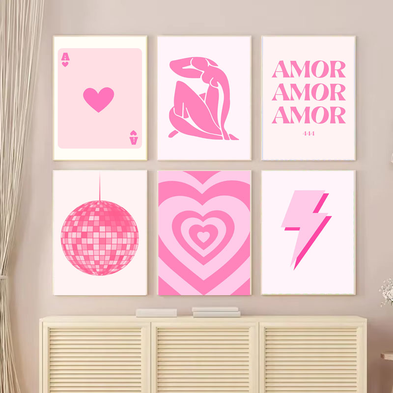 1pc Canvas painting  Pink Mati - Vintage Fashion Art ulasan dan harga