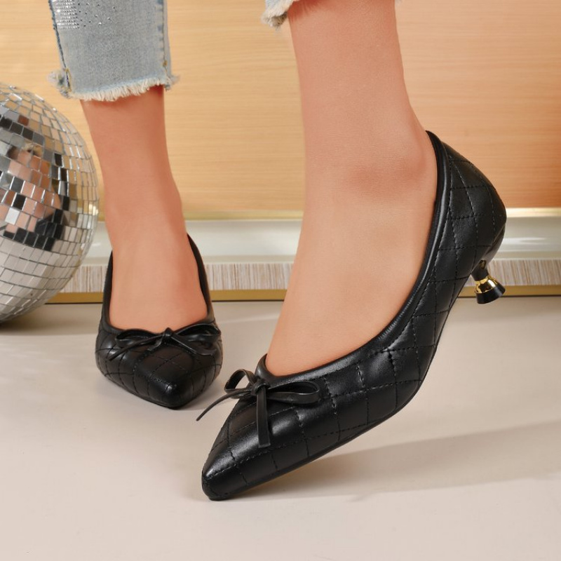 Vintage Women's Pointed Toe Bo - Vintage Fashion Heels ulasan dan harga
