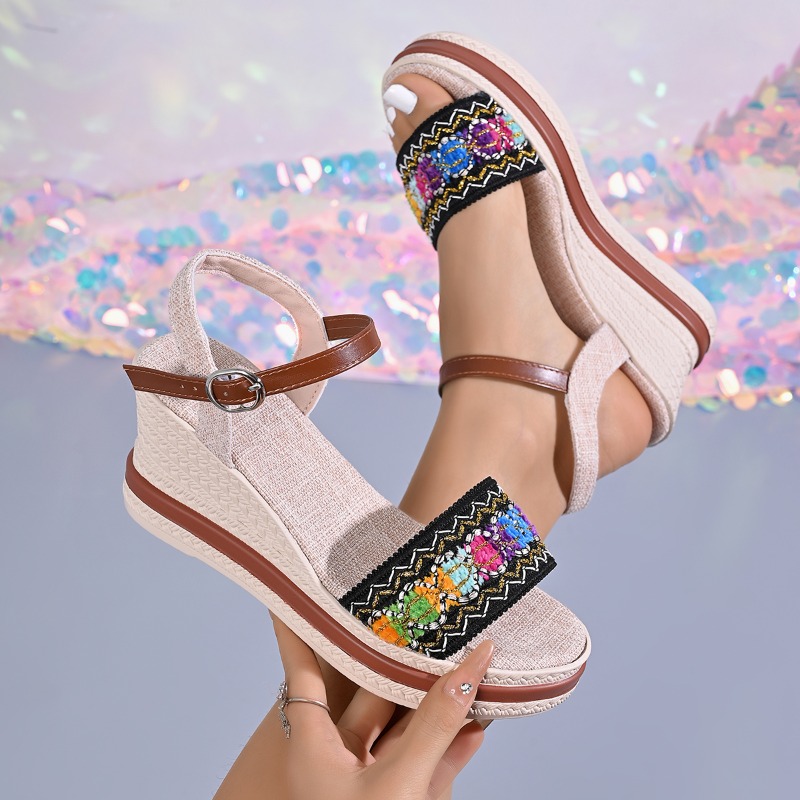 Summer Bohemian Style Braided  - Vintage Fashion Heels ulasan dan harga