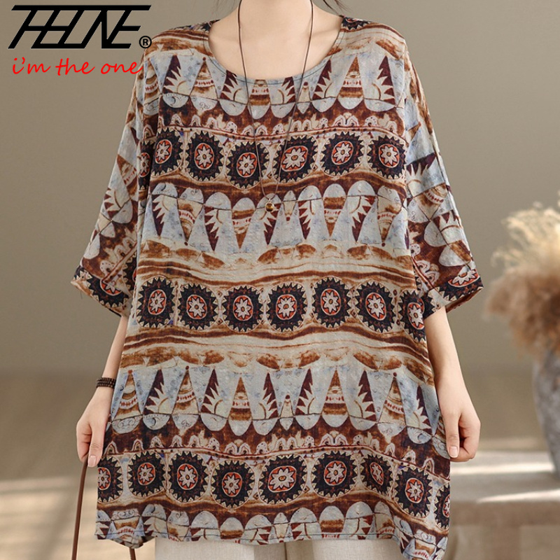 THHONE Plus Size Fashion Summe - Vintage Fashion Plus Size ulasan dan harga