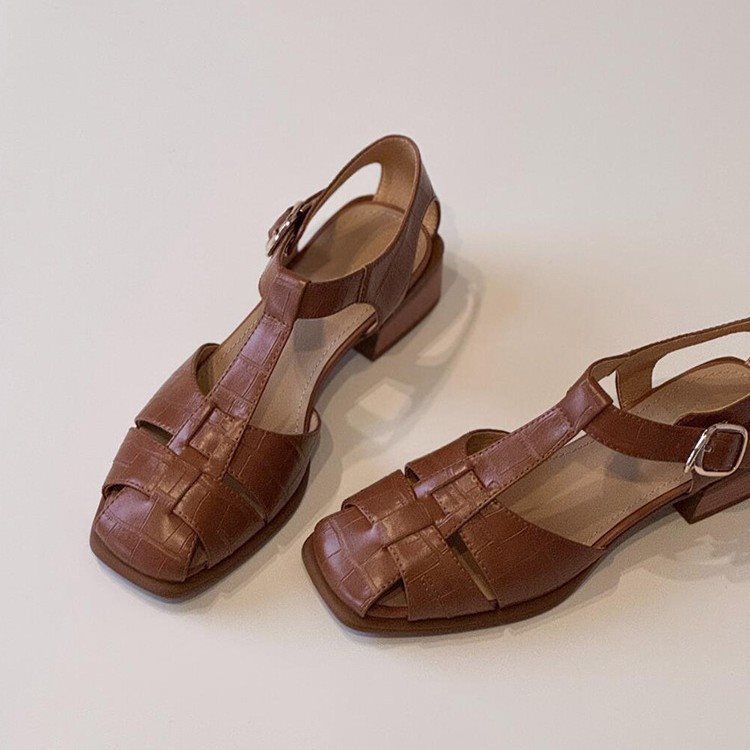 Women's Sandals Summer New Fas - Vintage Fashion Heels ulasan dan harga