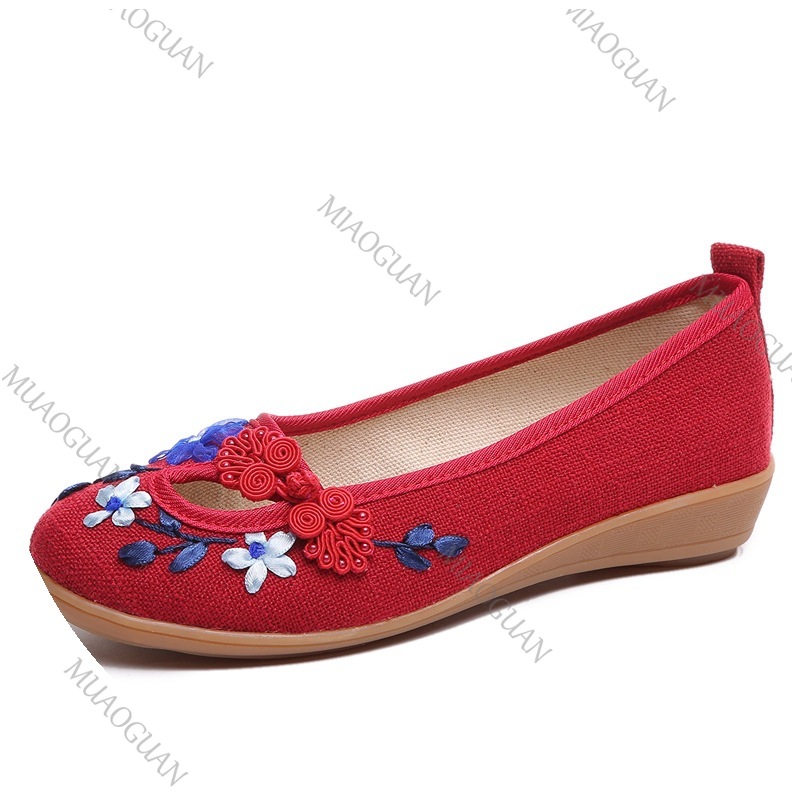 Embroidered Women Comfort Wedg - Vintage Fashion Heels ulasan dan harga