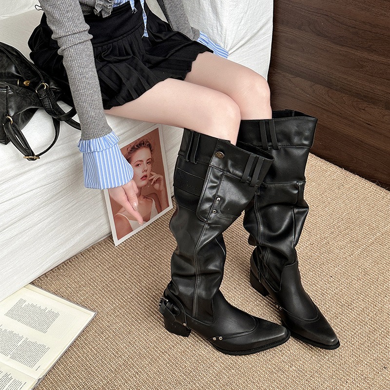 Womens Boots Vintage Women Kne - Vintage Fashion Heels ulasan dan harga