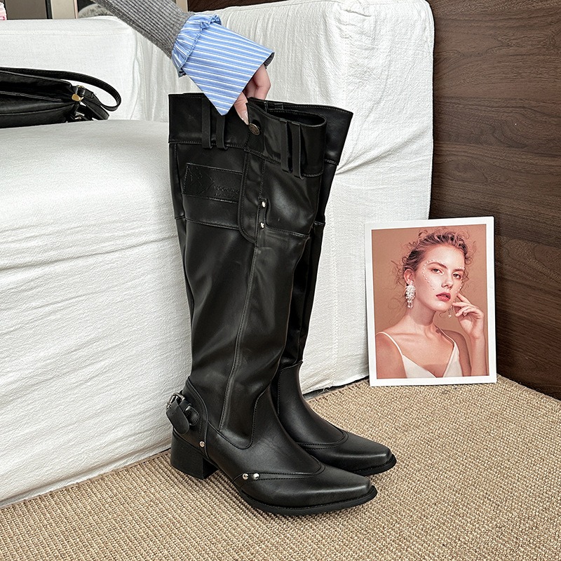 Womens Boots Vintage Women Kne - Vintage Fashion Heels ulasan dan harga