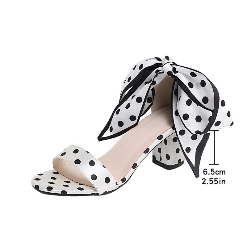 Vintage Black White Polka Dots - Vintage Fashion Heels ulasan dan harga