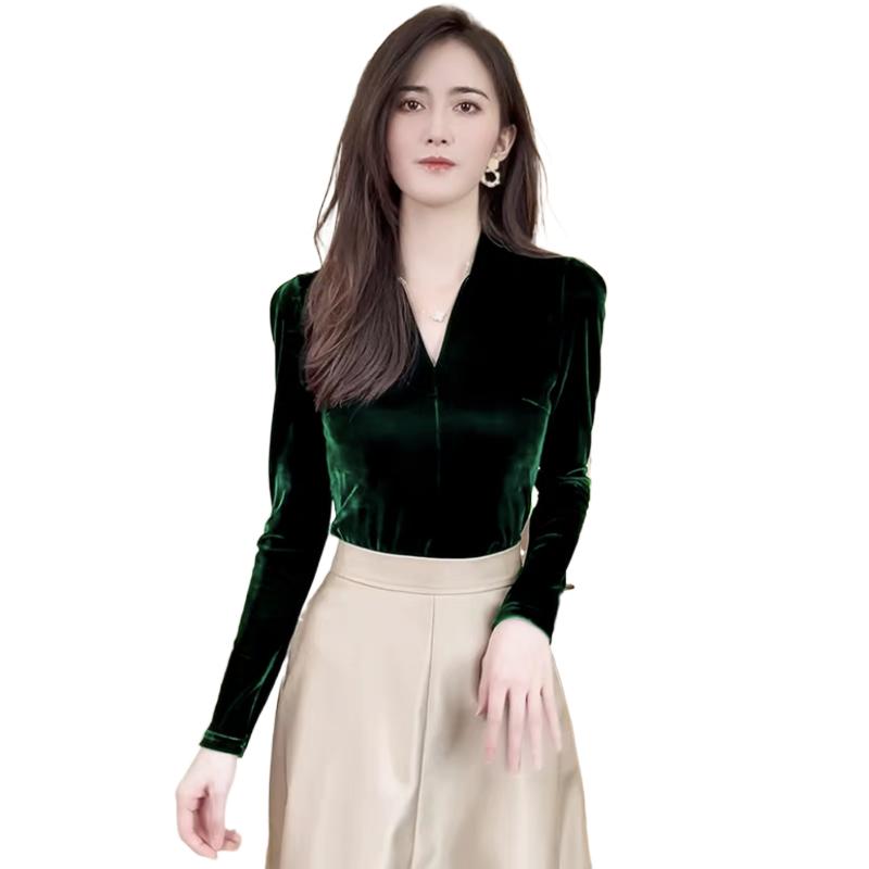 Fashion elegant V-neck long sl - Vintage Fashion Plus Size ulasan dan harga