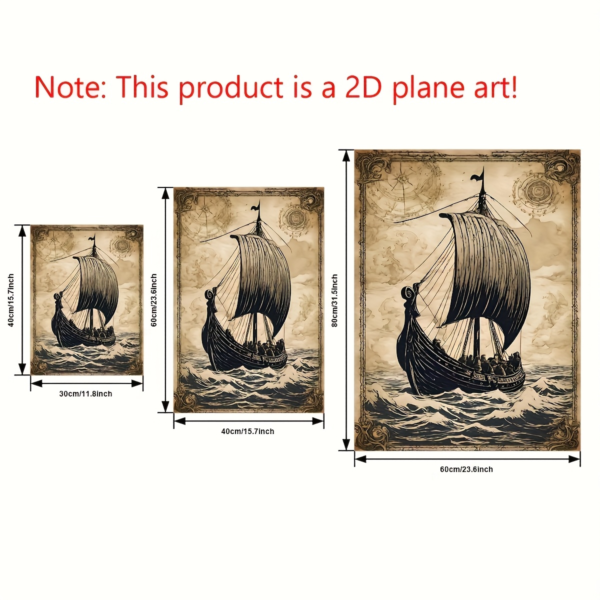 Frameless3pcs Vintage Norse Tr - Vintage Fashion Wall Art ulasan dan harga