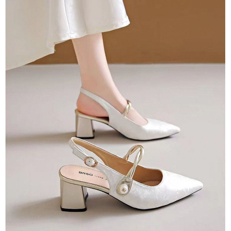 2026 Elegant Women Pointed Toe - Vintage Fashion Heels ulasan dan harga