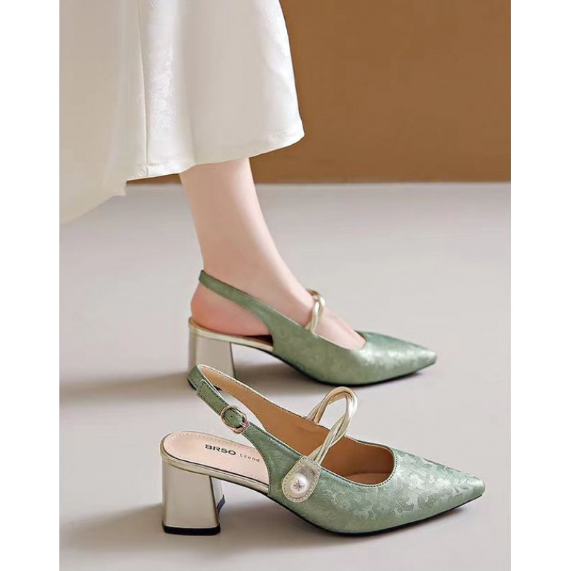 2026 Elegant Women Pointed Toe - Vintage Fashion Heels ulasan dan harga