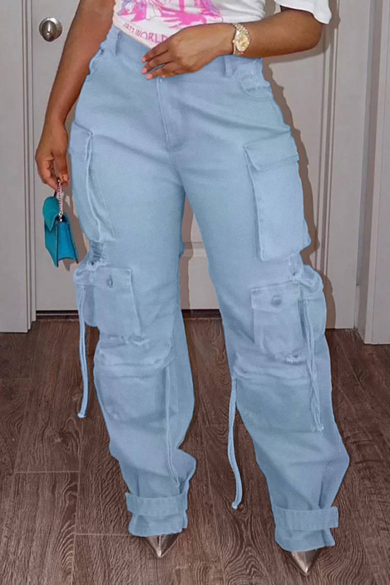 Plus Size Cargo Denim Jeans Po - Vintage Fashion Plus Size ulasan dan harga