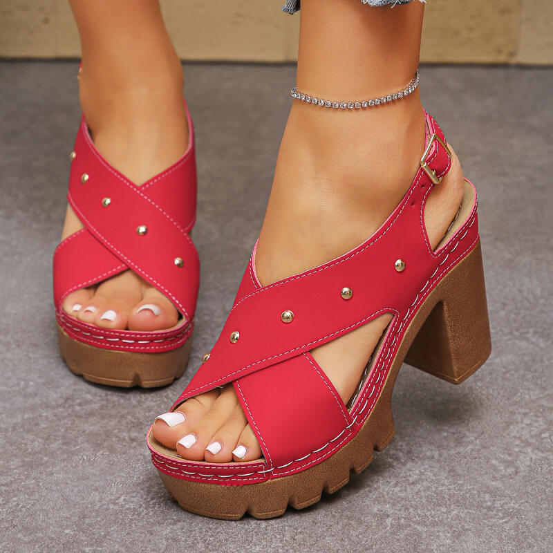 Vintage Super High Heel Cross  - Vintage Fashion Heels ulasan dan harga