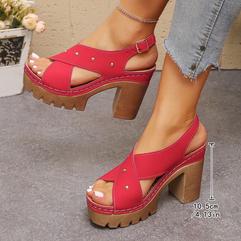 Vintage Super High Heel Cross  - Vintage Fashion Heels ulasan dan harga