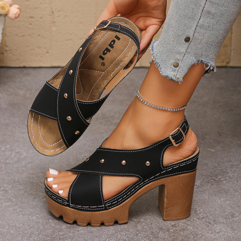 Vintage Super High Heel Cross  - Vintage Fashion Heels ulasan dan harga
