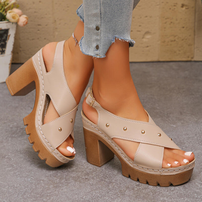 Vintage Super High Heel Cross  - Vintage Fashion Heels ulasan dan harga