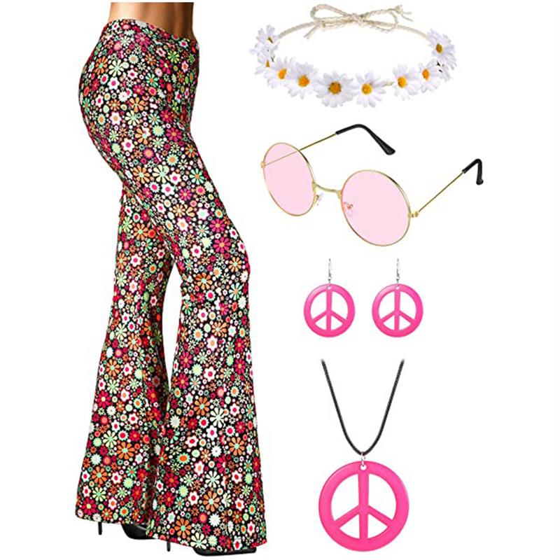Bohemian Print Flared Pants Ha - Wide Leg Trouser 70S ulasan dan harga
