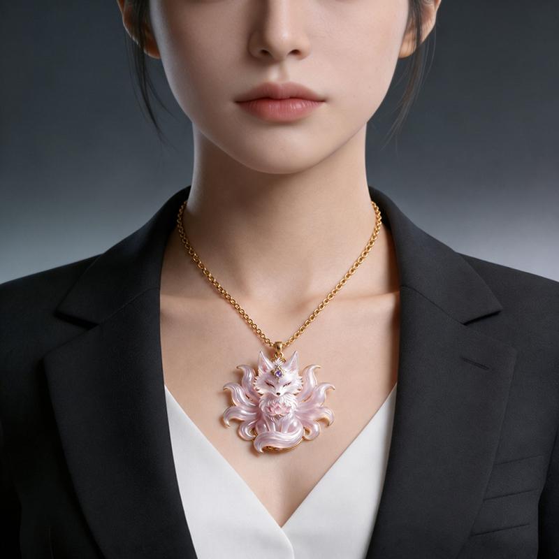 Nine Tailed Fox Enamel Pendant - Vintage Fashion Look ulasan dan harga